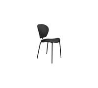 Chaise en plastique recyclé noir, structure métal recyclable - Zuiver, The ocean - 55x43x86 cm
