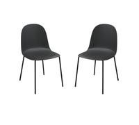 Chaise en polypropylène noir pieds métal - Chaises FOX 2