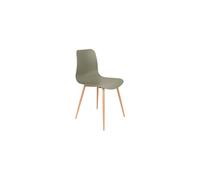 Chaise en PVC et synthétique verte, pieds en fer, dossier ergonomique, motif écailles - White Label, Leon - 49x45x80 cm