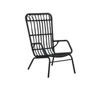 Chaise en resine tressee non pliable exterieur H. 90 cm noir