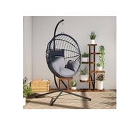 Chaise en rotin exterieur gris H. 197 cm