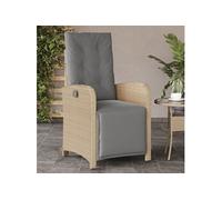 Chaise en rotin non pliable exterieur H. 93 cm beige