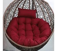 Chaise en rotin suspendue en forme d'œuf avec coussin doux et oreiller pour relaxation intérieure et extérieure - Chaise à bascule en métal 105X90cm Couleur fuchsia