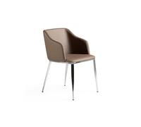 Chaise en simili cuir et acier chromé 4022C, 51 x 56 x 79 cm. -