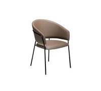 Chaise en simili cuir et acier noir 4088C, 57 x 61 x 81 cm. -