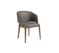Chaise en simili cuir et bois de noyer 4108C, 57 x 58 x 76 cm. -