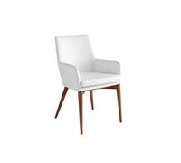 Chaise en simili cuir et bois noyer 4006C, 57 x 64 x 88 cm. -