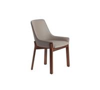 Chaise en simili cuir et bois noyer 4017C, 59 x 60 x 80 cm. -