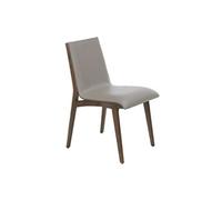 Chaise en croûte de cuir et bois noyer - Noyer - Vison