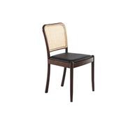 Chaise en simili cuir et rotin - AC ANGEL CERDÁ - Lot de 2 - Marron - Bois massif - Contemporain - Design
