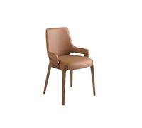 Chaise en simili cuir marron
