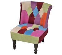 Chaise En Style Français Avec Design De Patchwork Tissu Multicolore