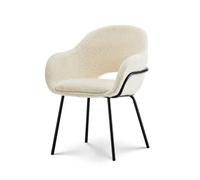 Kosmi Chaise en Tissu Beige Andrea Aspect Bouclette et accoudoirs