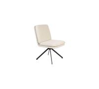 Chaise en tissu bouclé blanc, pivotante, base noire, dossier ergonomique - Zuiver, Tyler - 64x48x85 cm