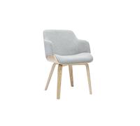 Chaise en tissu chenille gris et bois clair EARL