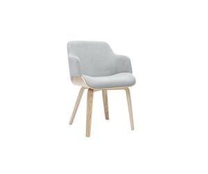 Chaise en tissu chenille gris et bois clair EARL