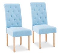 Fromm & Starck Chaise en Tissu Rembourrée Design Salle À Manger Star_Con_60 (Lot De 2, 180 kg Max, Surface 46 x 42 cm, Hauteur D'Assise 50 cm, Coloris Bleu Ciel, Matière Synthétique, Bois)