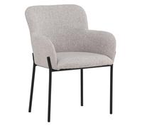 Chaise en Tissu Effet Lin "Vätö" 81cm Beige & Noir