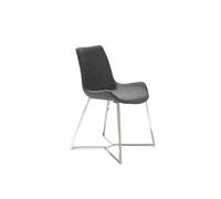 Chaise En Tissu Et Pieds En Acier Chromé Gris