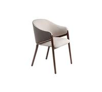 Angel Cerda Chaise tapissée en Tissu et Similicuir avec Structure de Pieds fabriquée en Bois Massif de frêne Peint en Couleur Noyer Salle à Manger de Jardin pour extérieur, Multicolore