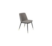 Chaise en tissu gris, assise rembourrée, structure solide - White Label, Lionel - 63x50x80 cm