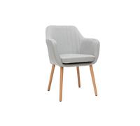 Chaise scandinave en tissu gris clair et bois clair ALEYNA