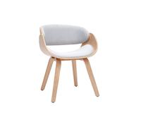 Chaise design en tissu gris et bois clair BENT