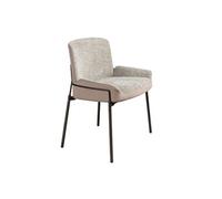 Chaise en tissu gris et velours marron 4171, 58 x 54 x 76 cm -