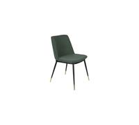 Chaise en tissu vert, uni - White Label, Lionel - 63x50x80 cm