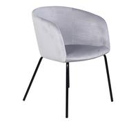 Chaise en Velours "Berit" 78cm Gris & Noir