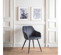 Chaise en velours BERTILLE grise