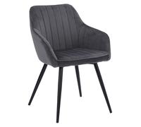 Chaise En Velours Bertille Grise Gris