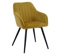 Chaise en velours bertille moutarde