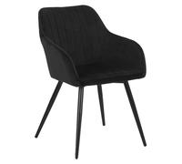 Chaise En Velours Bertille Noire Noir