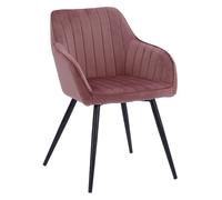 Chaise en velours bertille rose