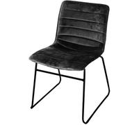 Chaise en velours côtelé noir Brooklyn