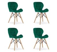 Chaise en velours LAGO - Vert x 4, OSKAR, design moderne