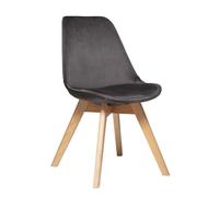 Chaise en velours style scandinave ""Helsinki"" Atmosphera - Gris foncé