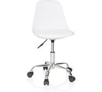 hjh OFFICE Chaise de Bureau pour Enfant Fancy II Chaise d'étude pivotante sans accoudoirs, Siège à roulettes avec Hauteur réglable, Blanc 742014