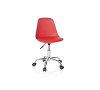 hjh OFFICE Chaise de Bureau pour Enfant Fancy II Chaise d'étude pivotante sans accoudoirs, Siège à roulettes avec Hauteur réglable, Rouge 742013