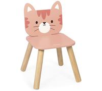 Janod - Ma Première Chaise Enfant en Bois dès 18 Mois - Thème Chat - Spécialement Conçue pour Les Enfants - Dimensions 32x32x47cm - Dès 18 Mois