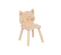 Atmosphera - Chaise enfant chat Pia Hévéa 50 cm Naturel