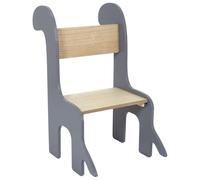 Chaise Enfant Design "Dino" 60cm Gris & Naturel