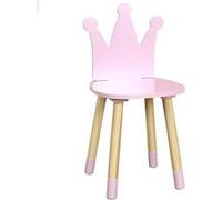Chaise enfant en bois couronne Rose G
