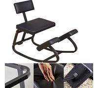 Chaise ergonomique à genoux avec support dorsal - Tabouret à bascule correcteur de posture pour une utilisation au bureau pour améliorer la position assise et soulager la fatigue