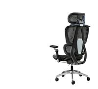 Chaise Ergonomique Accoudoirs 9d Fauteuils D’Ordinateur Maison Confortable Longues PéRiodes Assise 3D Appuie-TêTe Lombaire Ajustable 6d Travail Adapté à La Maison (Pieds en Nylon/Noir)