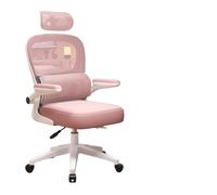 Chaise Ergonomique AdaptéE à Une Longue Assise à Domicile Chaise De Bureau pour Siest Chaises De Jeu Chaises D’Ordinateur SièGes D’éTude pour éTudiants (Cadre Blanc en Maille Rose avec App