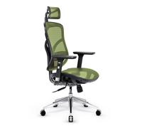 Chaise ergonomique - Diablo V-Basic - Noir-vert - Maille respirante - Accoudoirs réglables