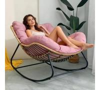 Chaise ergonomique en osier Papasan avec coussin doux et épais pour terrasse, salon, chambre à coucher