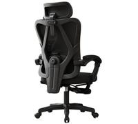 Chaise Ergonomique Ordinateur Bureau Chaises Pivotantes Soutien Lombaire Accoudoirs en Liaison Appuie TêTe 3D RéGlable Repose Pieds De Gaming ExéCutif à Domicile Travail